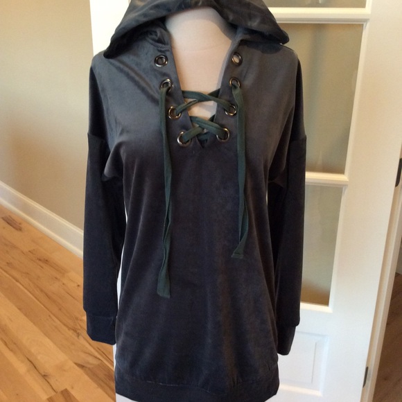 Boutique charcoal hoodie pullover B Original S - Picture 1 of 4